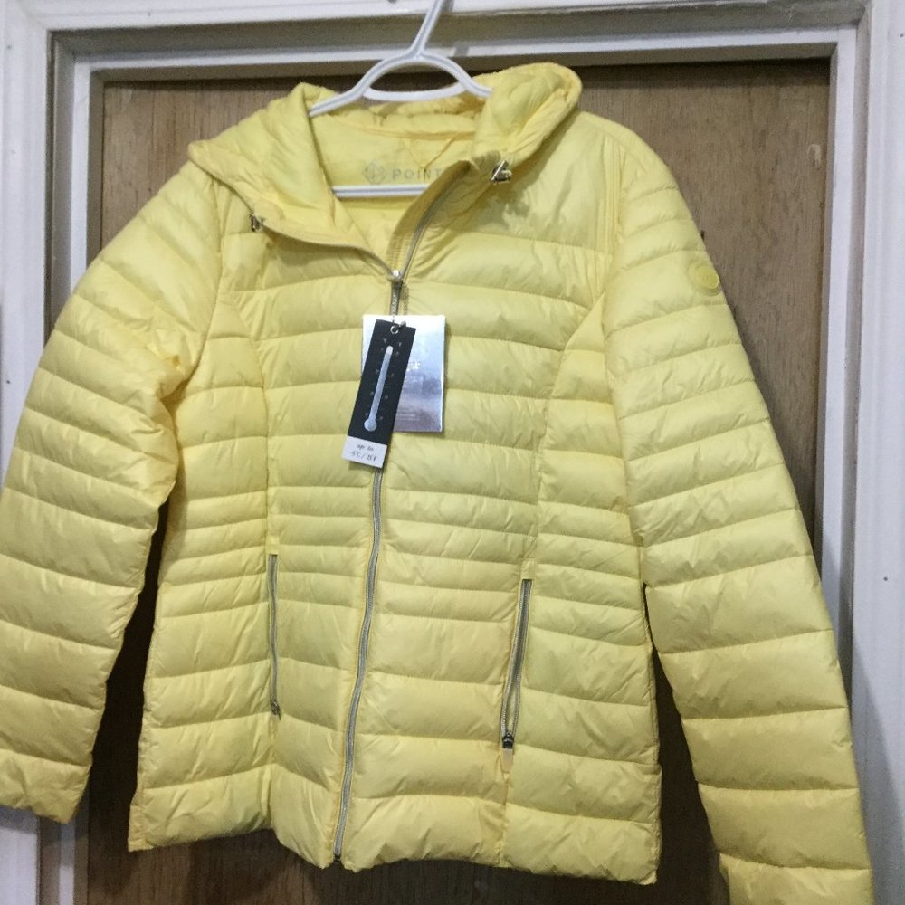 New with tags Point Zero yellow puffer jacket size large good for up to - 5